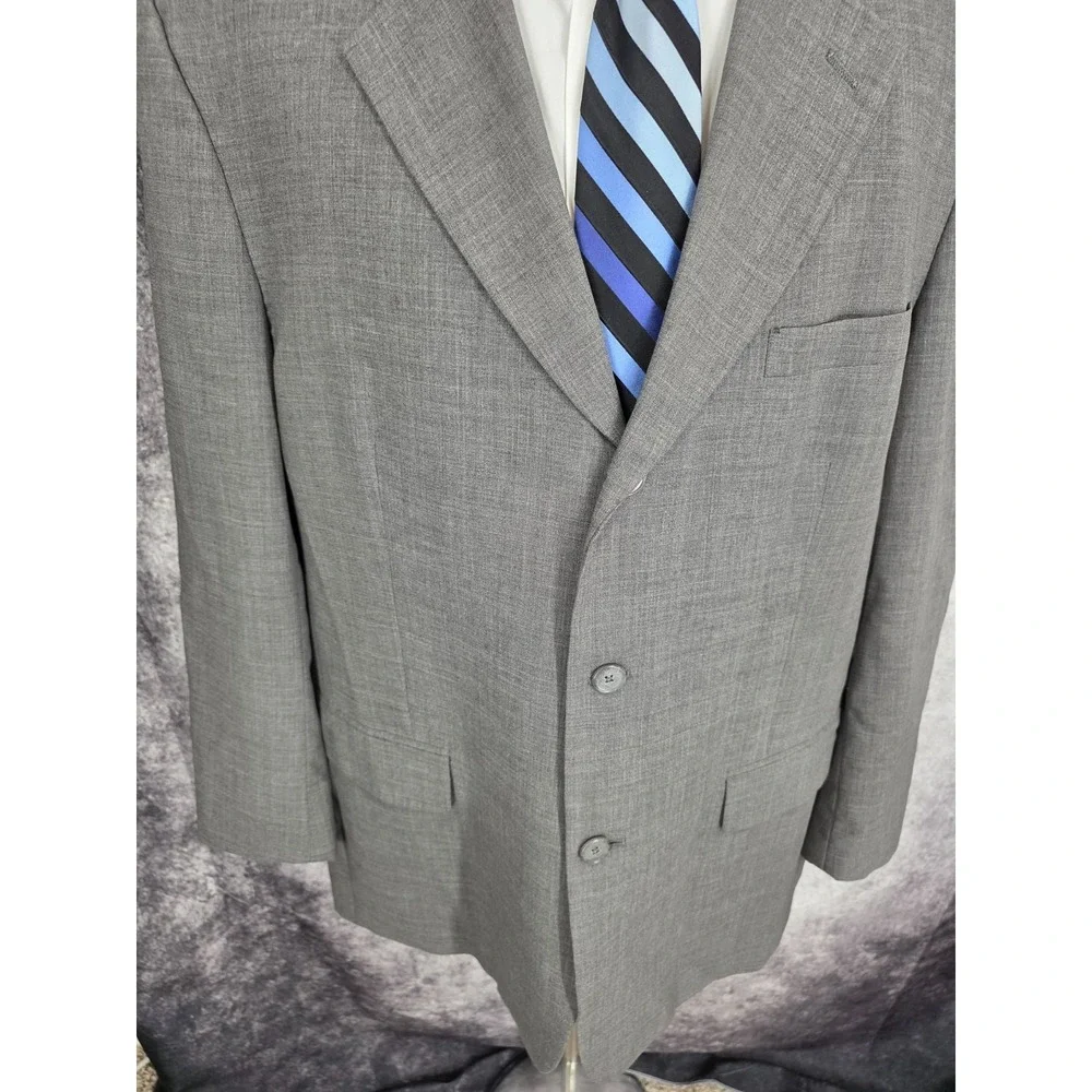 Alfani‎ Blazer Mens 44 Gray Sports Coat jacket 3 Button Notch Lapel Ventless